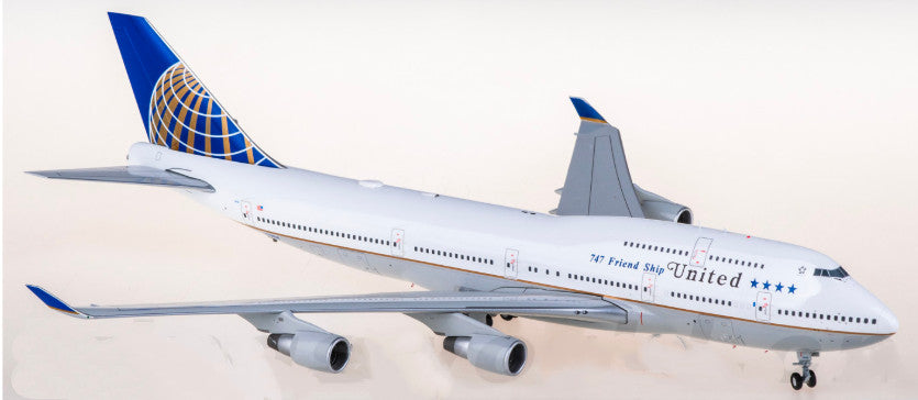 1:200 JC Wings United Airlines Boeing 747-400 Airplane Diecast Aircraft Model