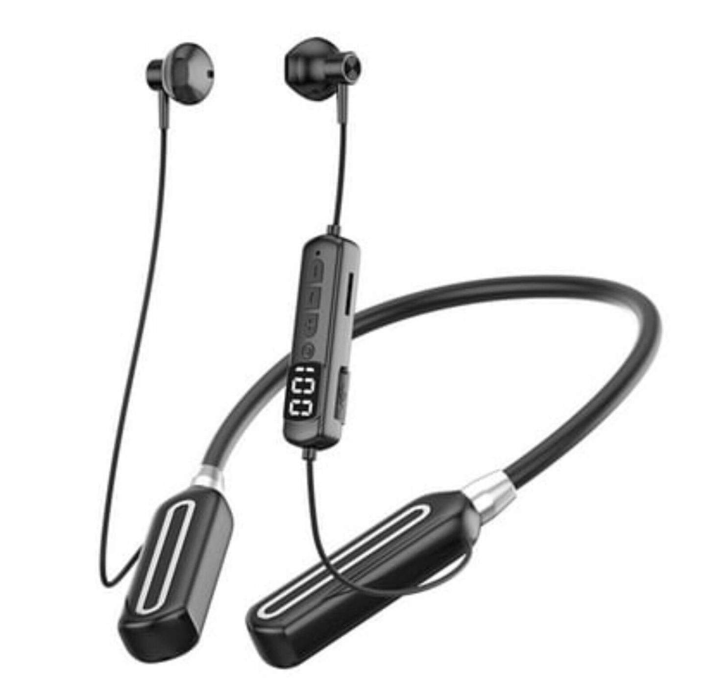 Neckband Headphones Wireless Bluetooth 5.3 Mic Headset Stereo Earbuds Waterproof