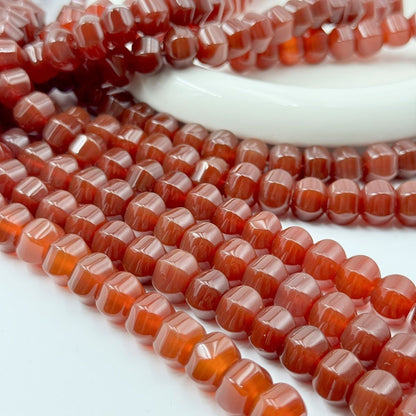 Natural Red Agate Faceted Pumpkin Beads 10x12mm DIY Jewelry Making 40pcs