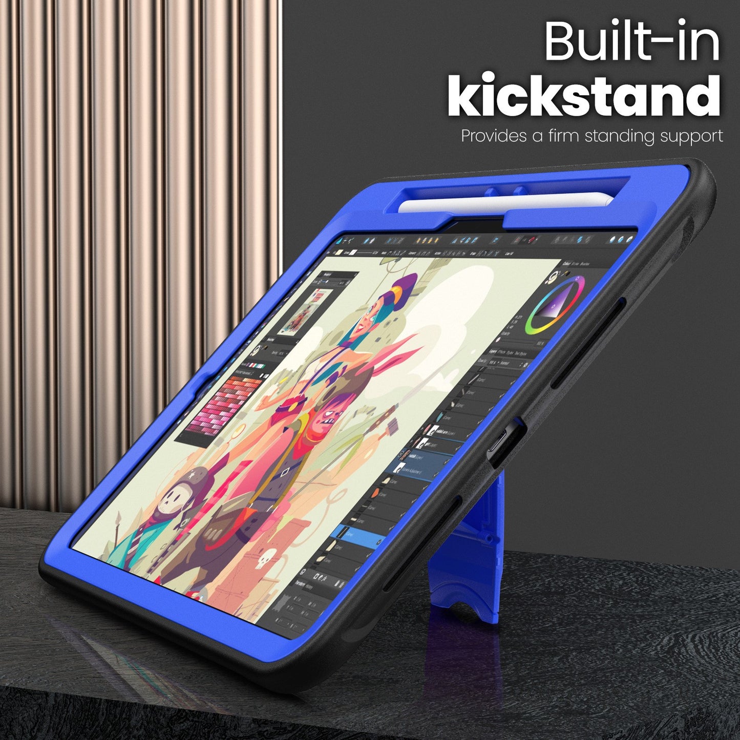 Bumper TPE Tablet Case for IPAD Pro11 M4 A2836 Cover Built in Folding Kickstand