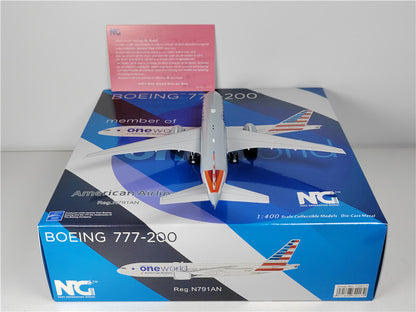 NG Model FOR American Airlines for Boeing B777-200ER N791AN 1:400 plane model