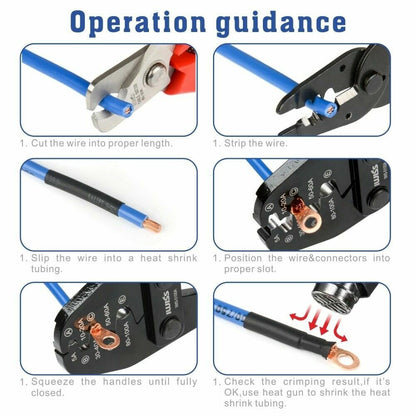 IWS-5100A Battery Lugs Open Barrel Connectors Crimping Tool + Open Copper Nose