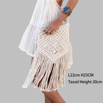 Large Hollow Rope Woven Handbags Summer Beach Shoulder Bag Casual Purse 31*16 CM