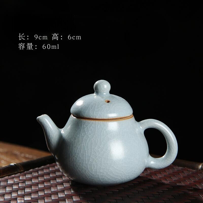 Mini Ru Kiln Teapot Fingertip Pot Small Capacity Ceramic Pocket Pot Tea Pet 60ml