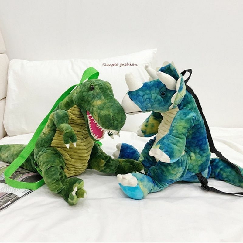 Backpack Parent-child Creative 3D Dinosaur Cartoon Plush Bag Children Kids Gifts