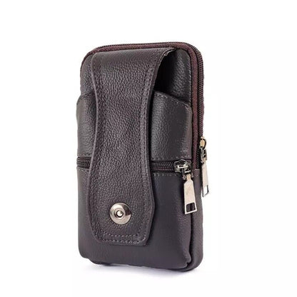Men Large Capacity Belt Shoulder Bags Leather Waist Bag Multifunction Fanny Pack