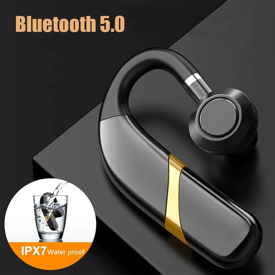 Wireless Bluetooth Headset Handsfree Call Headphones Ear-hook For iPhone Samsung