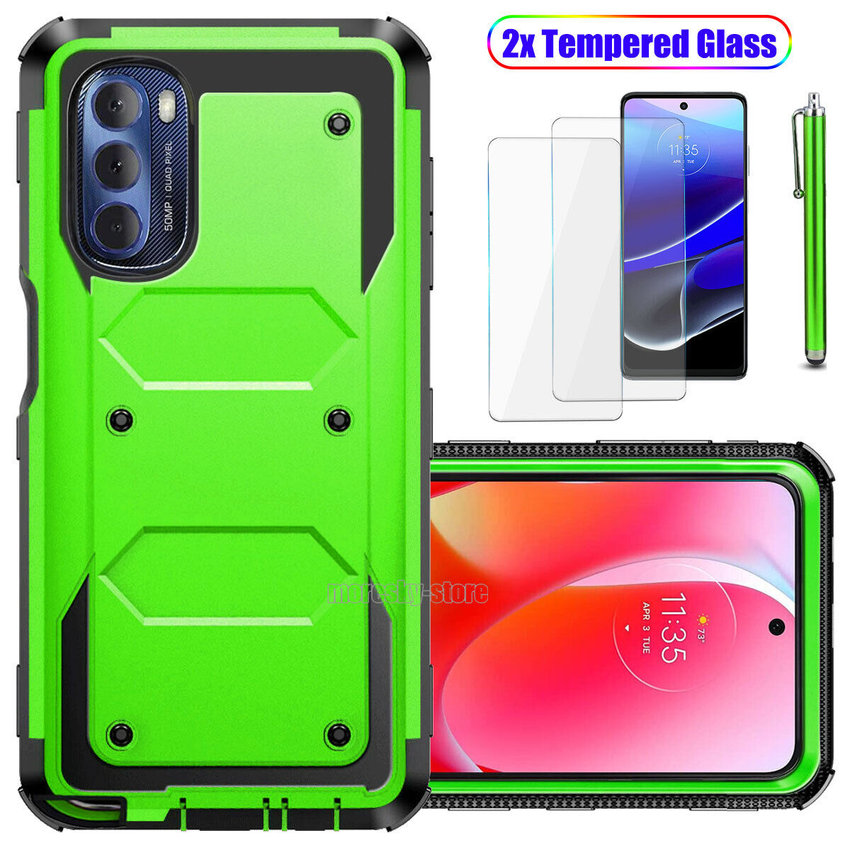 For Moto G Stylus (2022) Case Slim Shockproof Cover + Tempered Screen Protector