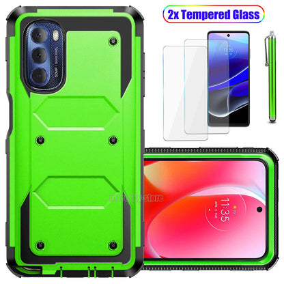 For Moto G Stylus (2022) Case Slim Shockproof Cover + Tempered Screen Protector