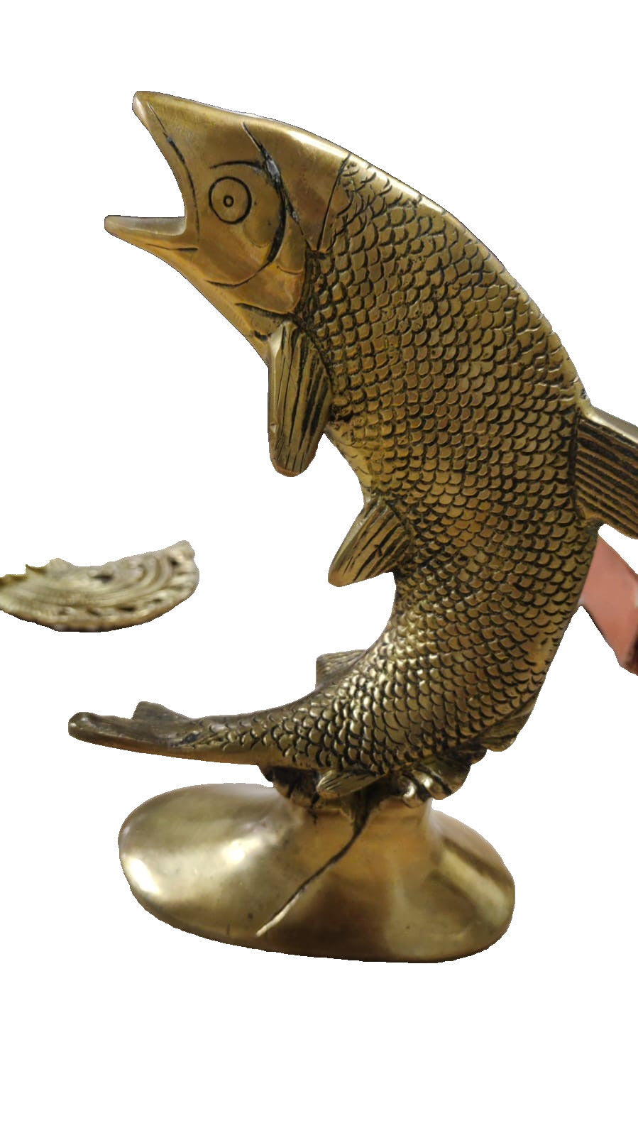 Pure Brass Animal Golden Fish Sculpture Statue Handcrafted Decorative Showpiece