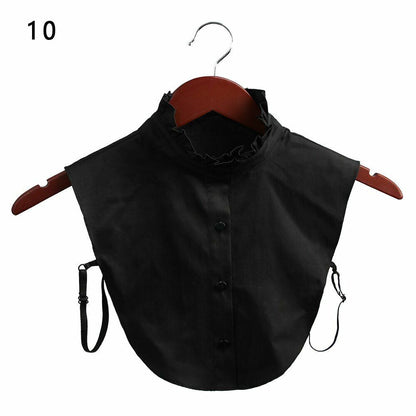 Shirt Collar Women Cotton Lace Fake Blouse Vintage Lapel Clothes Accessories Top
