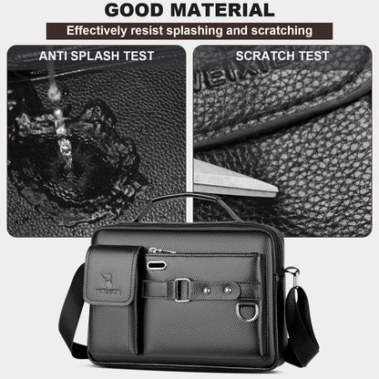 Men's Business Handbag Leather Crossbody Bag Briefcase Shoulder Messenger Bag