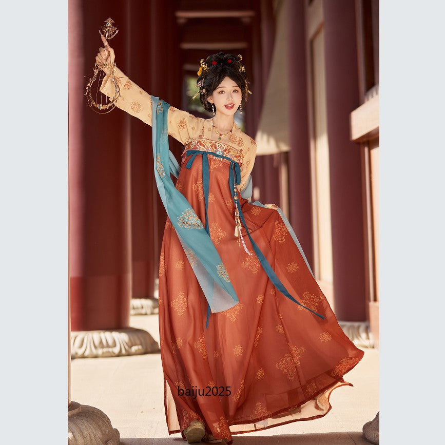 Chinese Traditional Tang Style Hanfu Women Ancient Costumes Dance Robe Clothes
