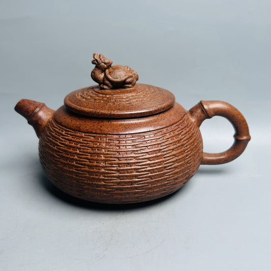 Chinese Yixing Purple Clay Teapot Zisha Ceramic Carving Dragon Turtle Teaware