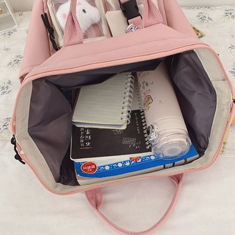 Purple Backpack Waterproof Fancy High School Bag Cute Travel Rucksack 26*18*38CM