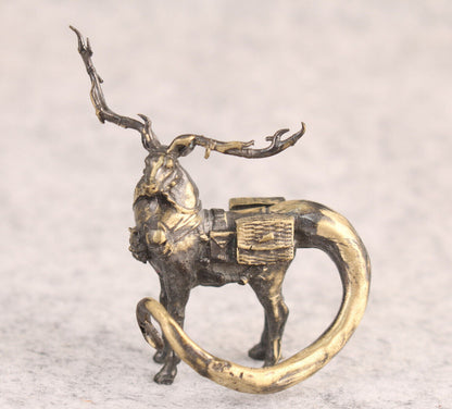 Rare collection bronze art dragon horse Figure statue netsuke table decor