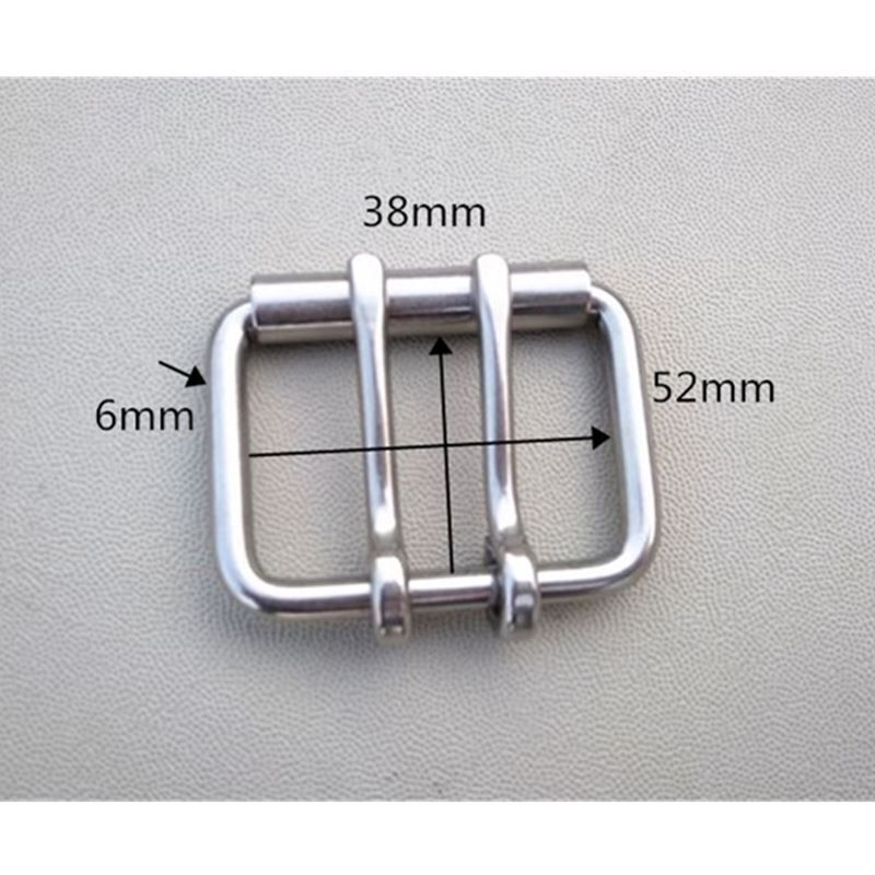 Weightlifting Belt Buckles Stainless Steel 60mm Square Waistbands Roller 52-60mm