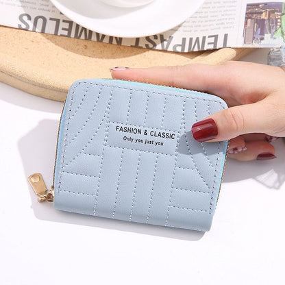 Embroidery Short Wallet Zipper Clutch Bag Small Coin Purse Credit ID Card Holder