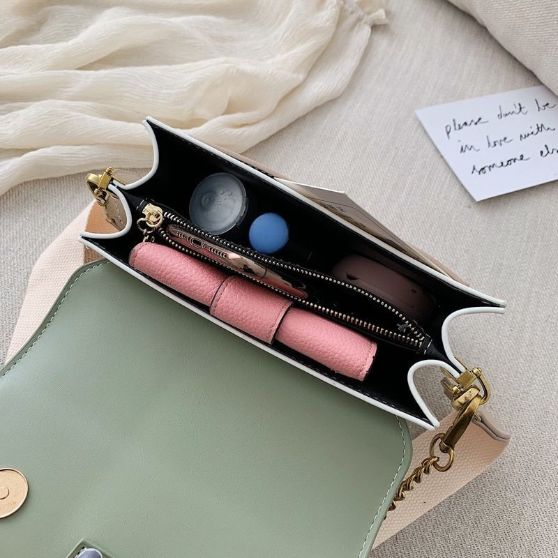 Mini Leather Crossbody Bags Chain Shoulder Simple Travel Long Belt Purse Handbag