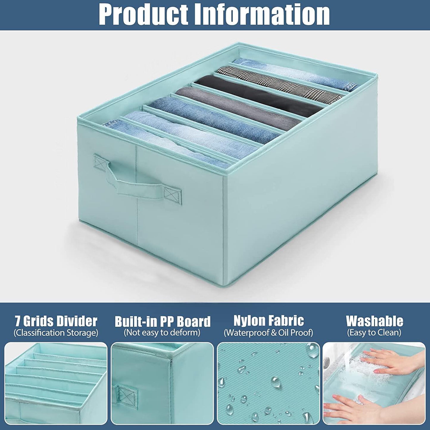 5/10PCS Wardrobe Storage Bag Boxes Clothes Jeans Pants Drawer Organizer AU