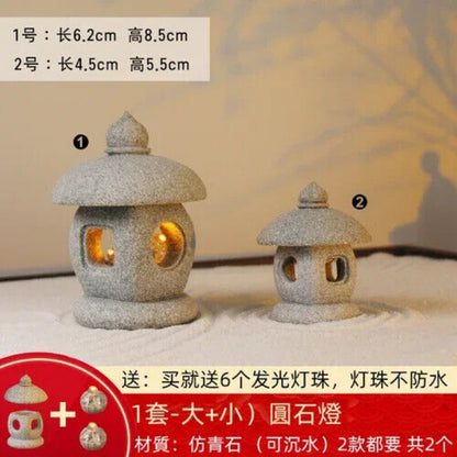 Landscape Fish Tank Micro Japanese Stone Lantern Sand Table Mini Decoration