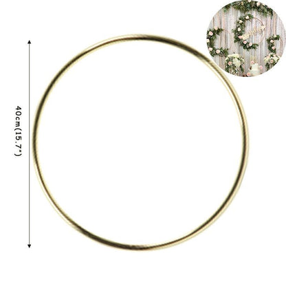 Floral Hoop Round Metal Wreath Macrame Wedding Engagement DIY Dream Catcher Ring