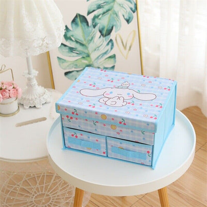 Kuromi Kitty My Melody Underwear Storage Box Foldable Double Drawer Storage Box