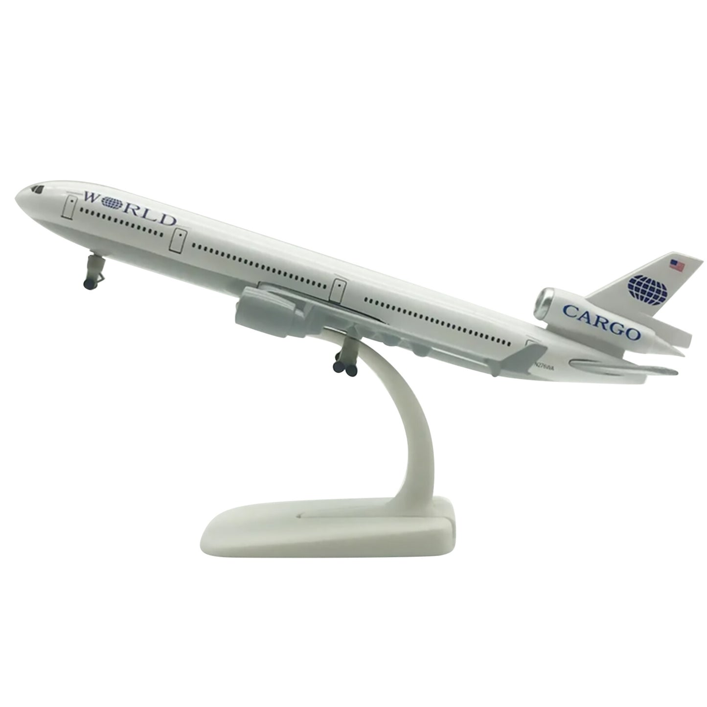 21*18*12CM USA Cargo MD-11 Airplane Model Aircraft With Wheels Landing Gears D