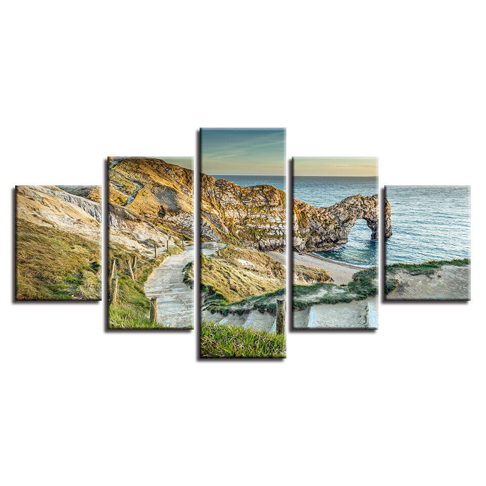 Canvas Wall Art Poster HD Printed Frame 5 Pieces Jurassic Coast Durdle Door
