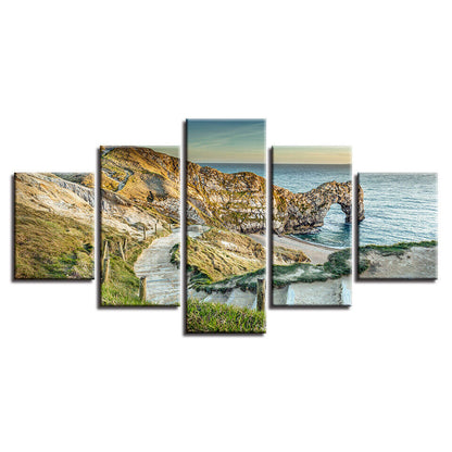 Canvas Wall Art Poster HD Printed Frame 5 Pieces Jurassic Coast Durdle Door