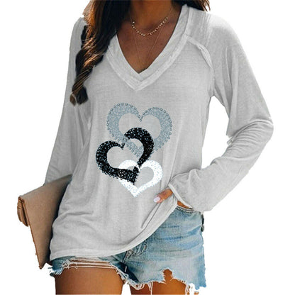 Women Long Sleeve Print Pullover Blouse Baggy T-Shirt Casual Tee Tops Plus Size