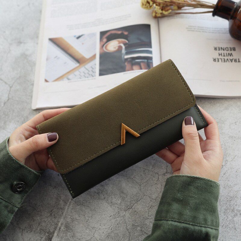 Leather Wallet Hasp Money Bag Zipper Coin Purse Envelope Wallets Clutch Casual