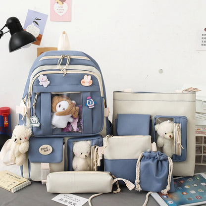 Set Girls Student School Bag Girls Schoolbag Book Bags Women Travel Backpack