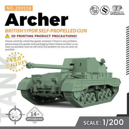 SS200558 1/200 Military Model Kit British 17pdr Self-Propelled Gun Archer