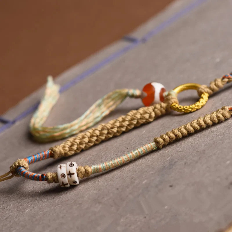 Tibetan style Hand-woven Necklace rope Amulet Thangka Pendant Accessories