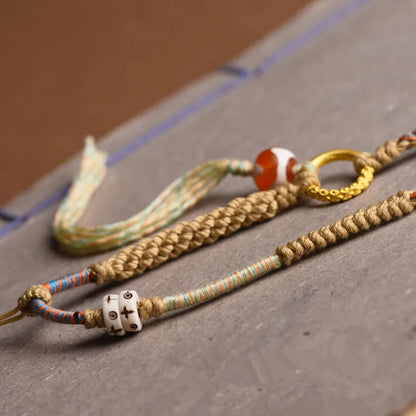 Tibetan style Hand-woven Necklace rope Amulet Thangka Pendant Accessories