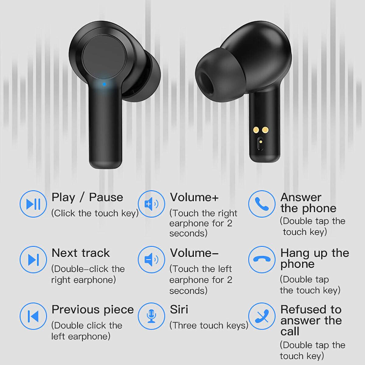 For Google Pixel 7a/7 Pro/8 Pro Wireless Earbuds Stereo Bluetooth 5.0 Headphones