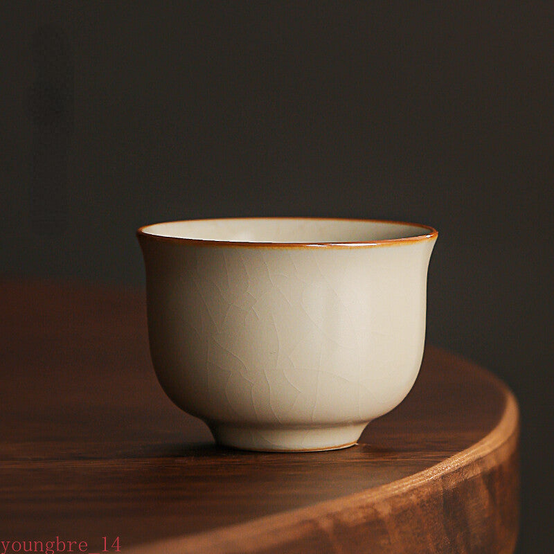 Mi Huang Ru Kiln Round Ding Tea Cup Ceramic Tea Cup Household Kung Fu Tea Set