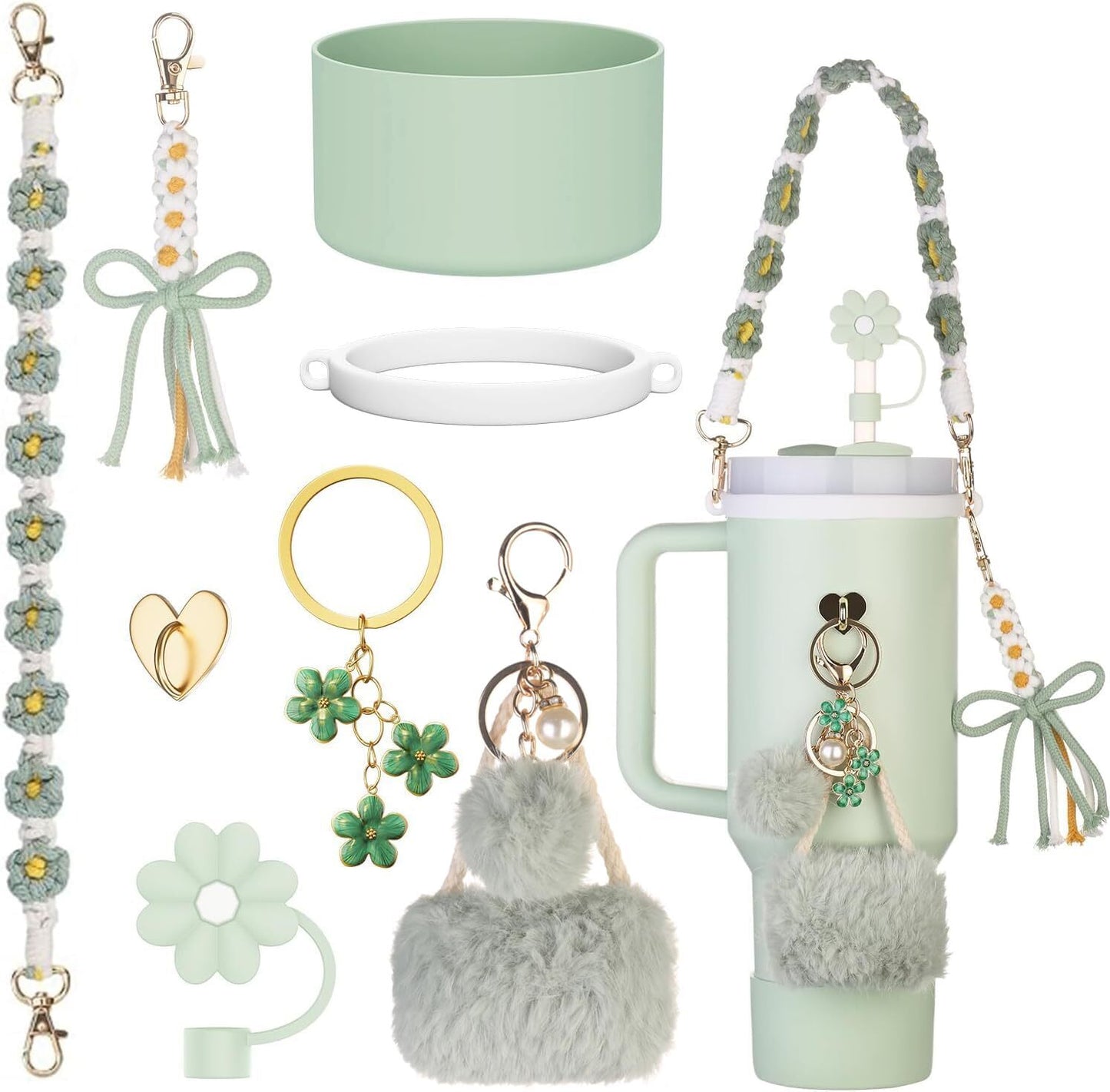 8Pcs Bling Bow Cup Accessories Decor for Stanley Charms 40oz & 30oz Tumbler