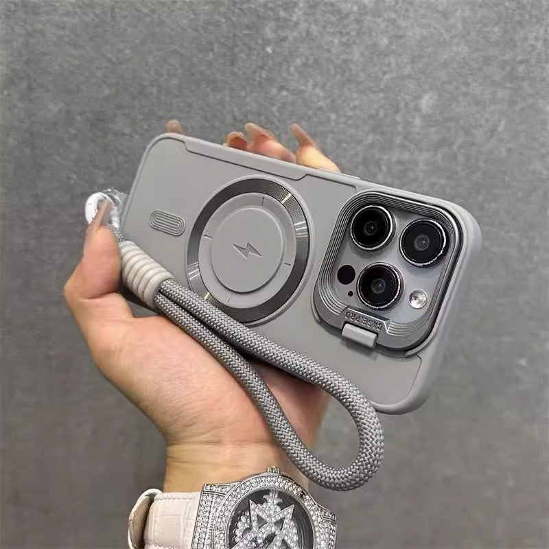 Lens Protection Flip Bracket Transparent Lanyard Case for iPhone 17 ProMax/16/15