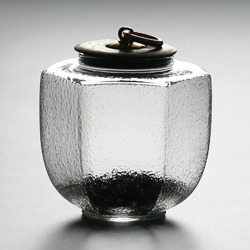 9.5Cm Hammer Glass Tea Canisters Storage Chest Kung Fu Tea Caddy Home Decoration
