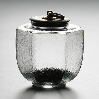 9.5Cm Hammer Glass Tea Canisters Storage Chest Kung Fu Tea Caddy Home Decoration