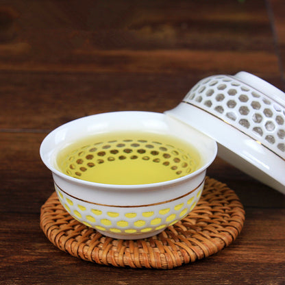 2pcs/lot 45ml Tea Cup Hollow-out Design Cup of Tea Ceramic Porcelain Cup