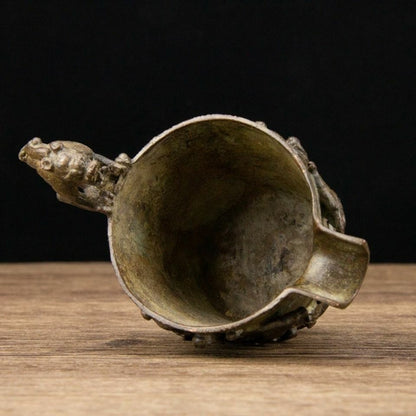 Chinese copper brave troops auspicious beast cup copper dragon totem decoration -