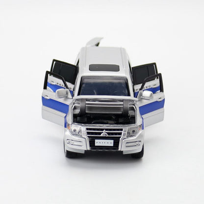 1:32 Diecast Mitsubishi Pajero Metal Car Model Toy Door Open Sound Light Gift