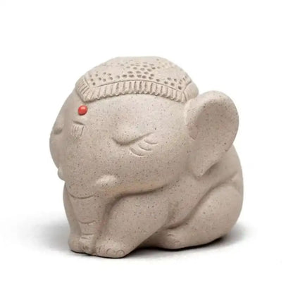 Purple Clay Elephant Tea Pet Figurine Ornaments 6cm Sculpture Tea Ceremony Decor