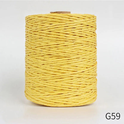Hand Knitting Yarns 280-300M Natural Raffia Straw Colorful Crochet Threads Rolls