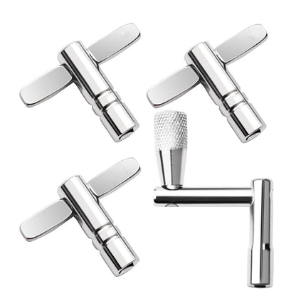 4 Piece Drum Key Set Includes Continuous Motion Speed Key for All Drum Tuning
