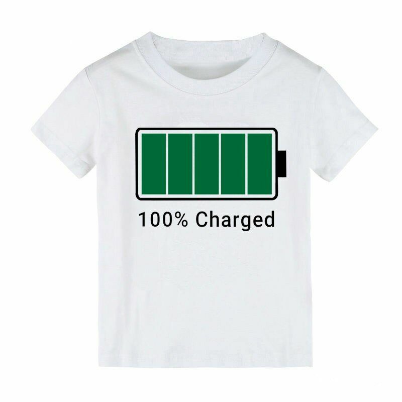Family Matching T-Shirts Mommy Low Battery Charged Father Kids Baby Bodysuit Son