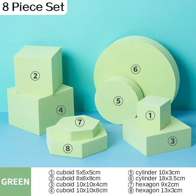Photo Background Props 8Pcs Foam Solid Colors Photography Cube Posing Ornaments